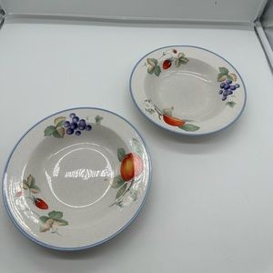 Set of 2 Savoir Vivre Luscious Rim Soup Bowls Bowl Fruit Japan JJ017